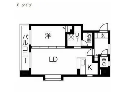 ドエル宮の沢(1LDK/9階)の間取り写真