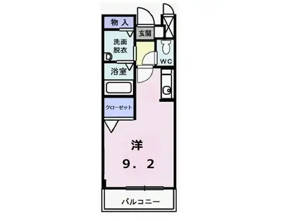 ブルームハウス加美(ワンルーム/2階)の間取り写真