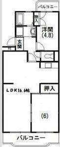 マンションフォーリア(2LDK/3階)の間取り写真
