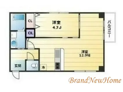 エヌエムスワサントディズユイット(1LDK/3階)の間取り写真
