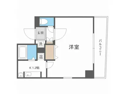 B-RISE新町(1K/8階)の間取り写真