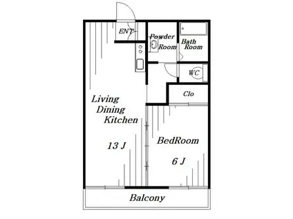 SKハイム希陽(1LDK/4階)の間取り写真