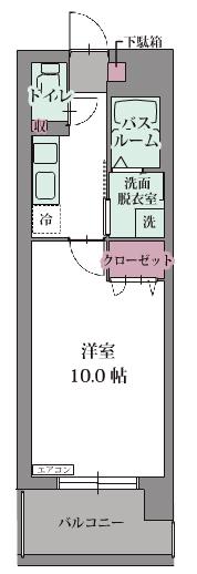 レジデンス吉野(1K/7階)の間取り写真