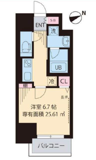 KーCREST(1K/8階)の間取り写真