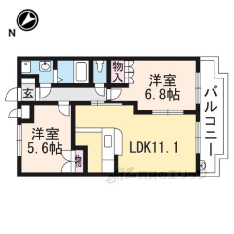 ライフステージ広瀬石原(2LDK/2階)の間取り写真