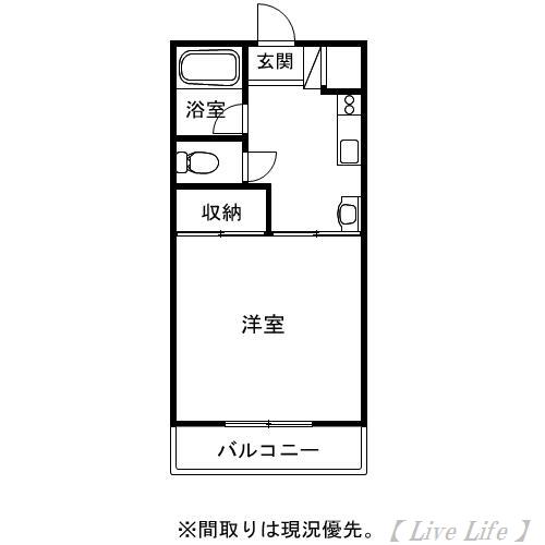 ホワイトスクエア(1K/3階)の間取り写真