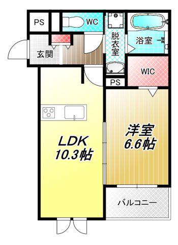 メゾンボヌール(1LDK/2階)の間取り写真