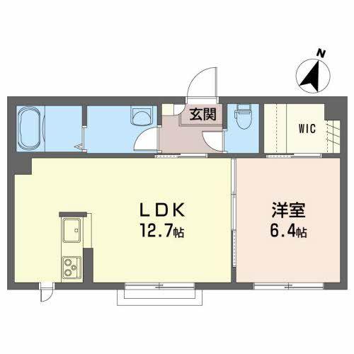 シャーメゾンアイネットB棟(1LDK/2階)の間取り写真