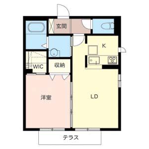 シャーメゾン花園(1LDK/1階)の間取り写真