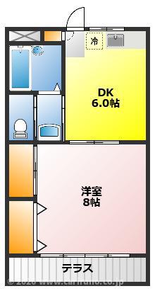 コーポ旭町壱番館(1DK/1階)の間取り写真