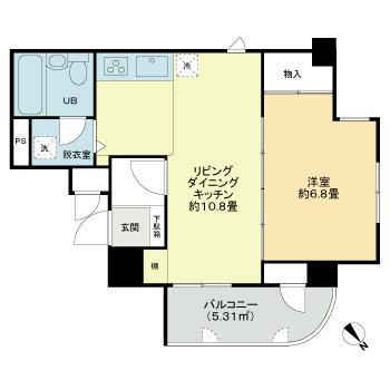 ライオンズマンション原町第3(1LDK/9階)の間取り写真