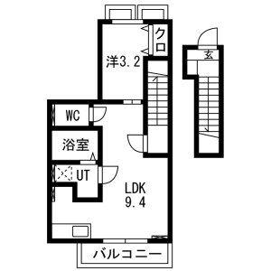 FIGAROVII(1LDK/2階)の間取り写真