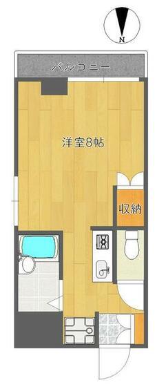 パークサイドマンション(ワンルーム/2階)の間取り写真
