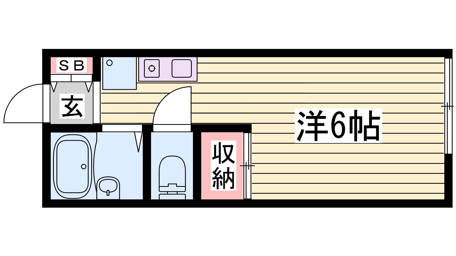 JOHNANハイツ(1K/2階)の間取り写真