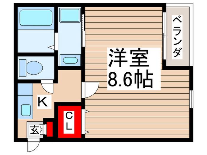 リブレア穴川(1K/1階)の間取り写真