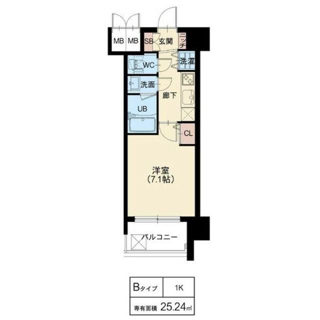 スプランディッド新大阪Ⅴ(1K/5階)の間取り写真