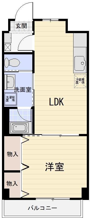 ピアコートC(1LDK/5階)の間取り写真