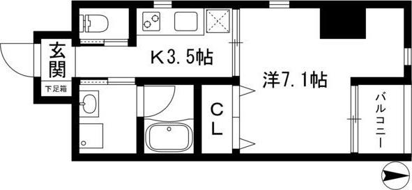 PARA HEROS(1K/2階)の間取り写真