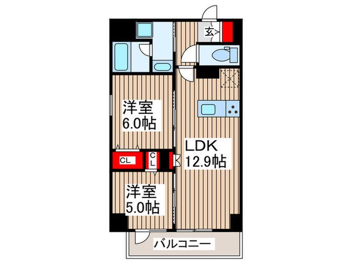 TORIKOE TURRIS(2LDK/6階)の間取り写真