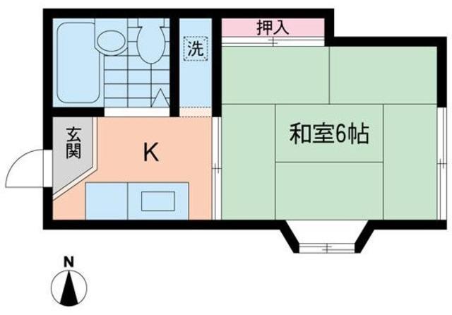 ハイムユニバース(1K/2階)の間取り写真