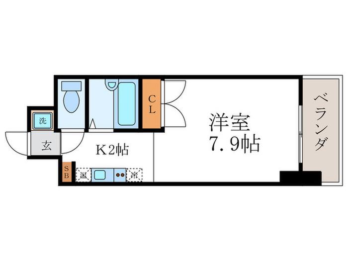みつまめ京都(1K/5階)の間取り写真