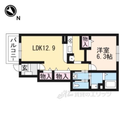 クリアネス壱番館(1LDK/1階)の間取り写真