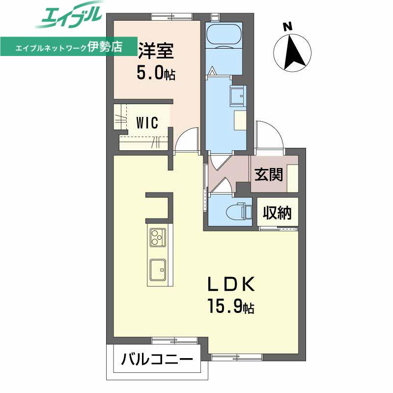 カンファトリー A(1LDK/1階)の間取り写真