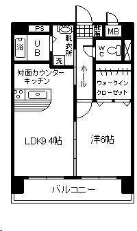 レ・フレール イタキチ(1LDK/3階)の間取り写真