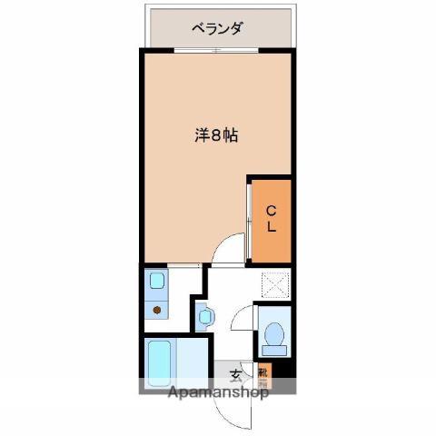 リバティハウス(ワンルーム/2階)の間取り写真