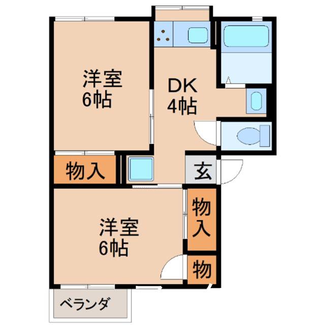 ロイスタ南栄(2DK/2階)の間取り写真