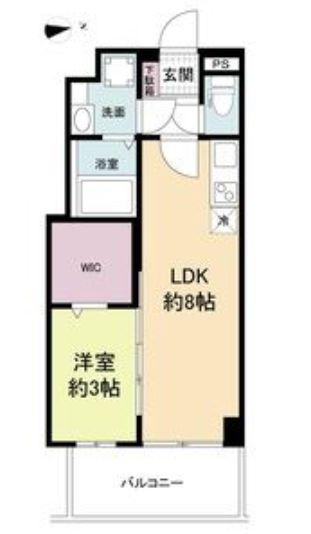 セレニテ谷九プリエ(1LDK/12階)の間取り写真