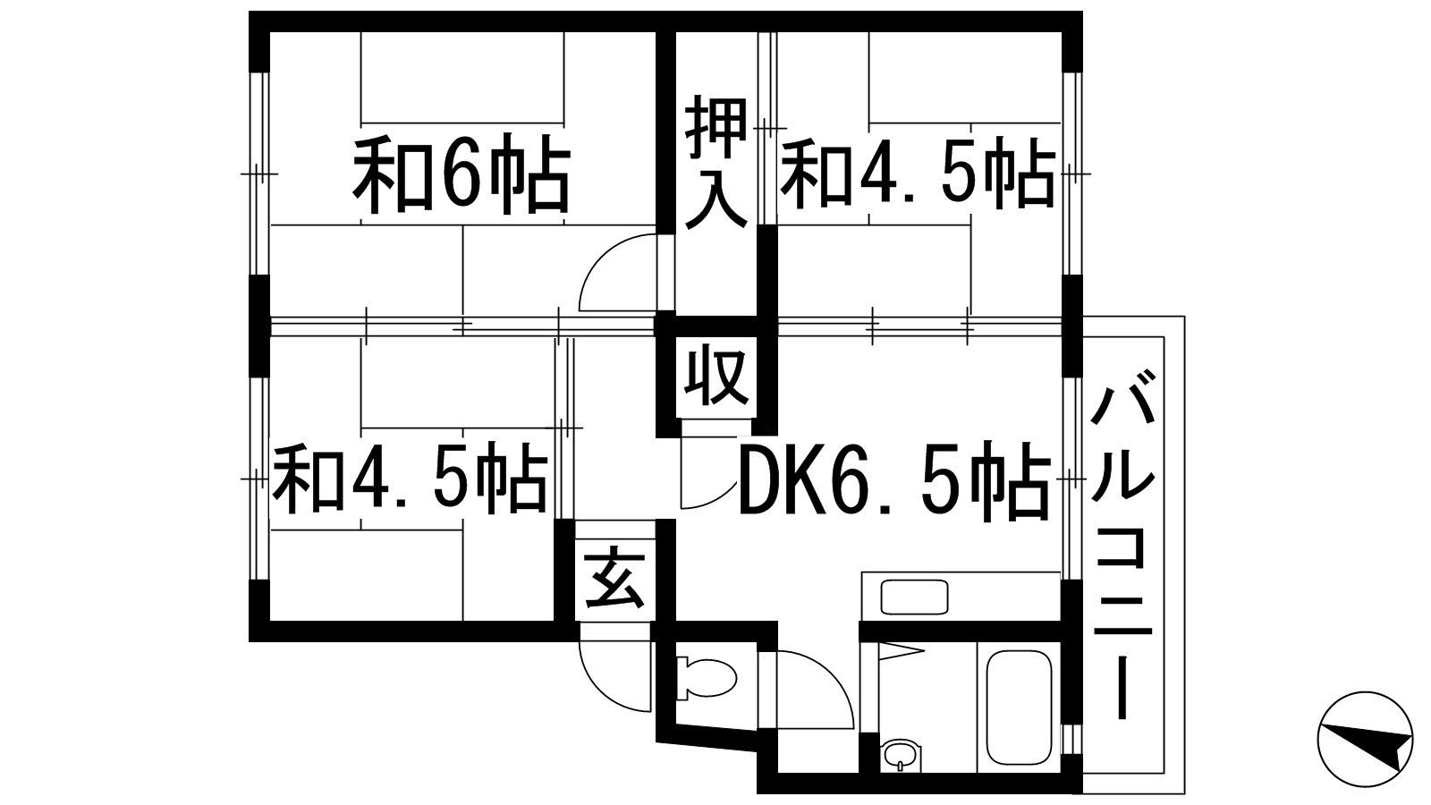伊丹池尻1(3DK/3階)の間取り写真