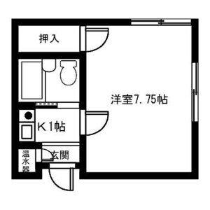 LIVEX 赤見(1K/1階)の間取り写真