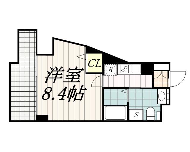 SIDEONE(1K/14階)の間取り写真