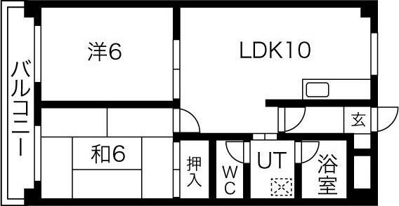 メゾンソシアル(2LDK/4階)の間取り写真