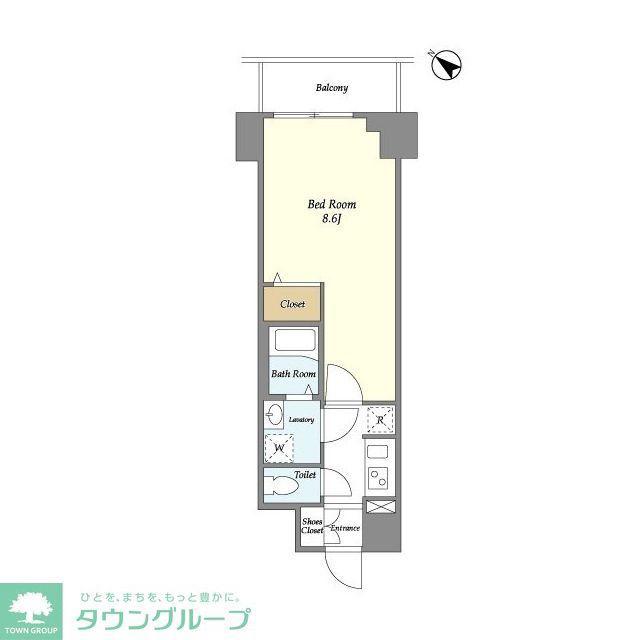 ライトテラス多摩川(1K/6階)の間取り写真