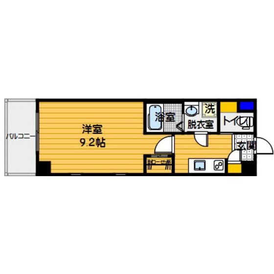 コリネット笹丘(1K/3階)の間取り写真