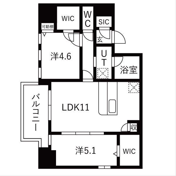 スプランディッドX(2LDK/2階)の間取り写真