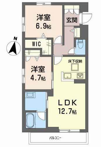 アインス(2LDK/1階)の間取り写真
