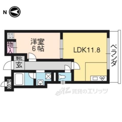 川端マンション(1LDK/5階)の間取り写真