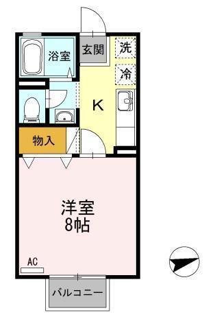 セジュール壱番館(1K/2階)の間取り写真