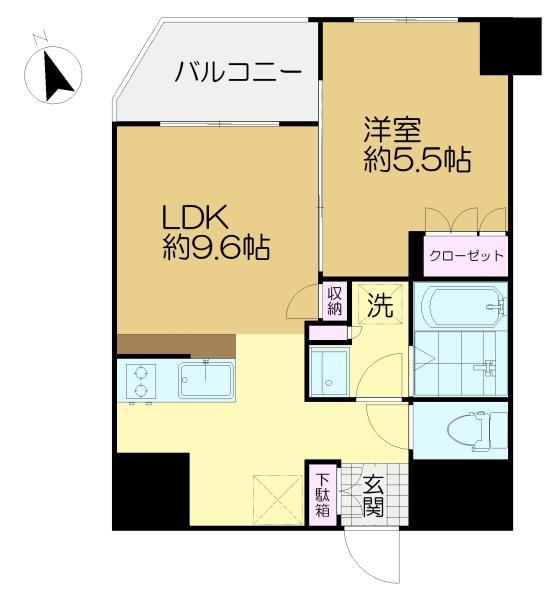クレストコート世田谷松原 5F(1LDK/5階)の間取り写真