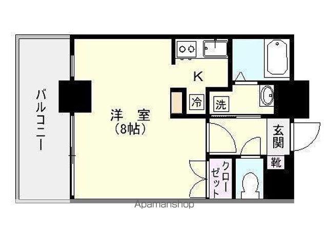 スカリナータ城南通(1K/4階)の間取り写真
