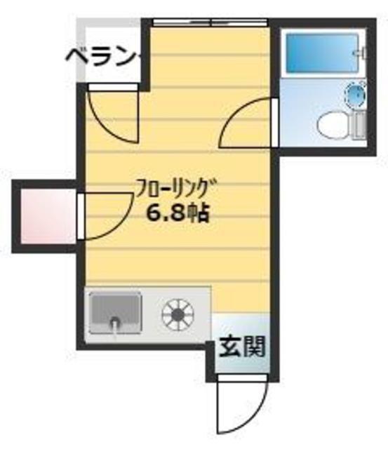 コーポアイ(ワンルーム/2階)の間取り写真