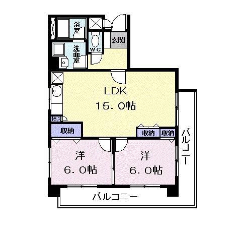 サンパレス(2LDK/2階)の間取り写真