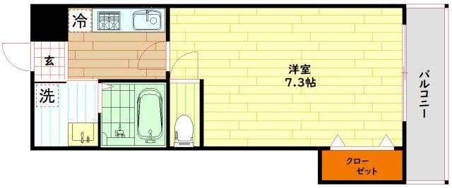URESIDENCE京橋(1K/2階)の間取り写真