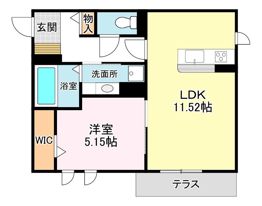 CASA SERENO(1LDK/3階)の間取り写真
