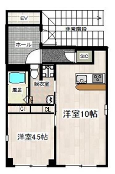 LUXES富士見町(1LDK/6階)の間取り写真