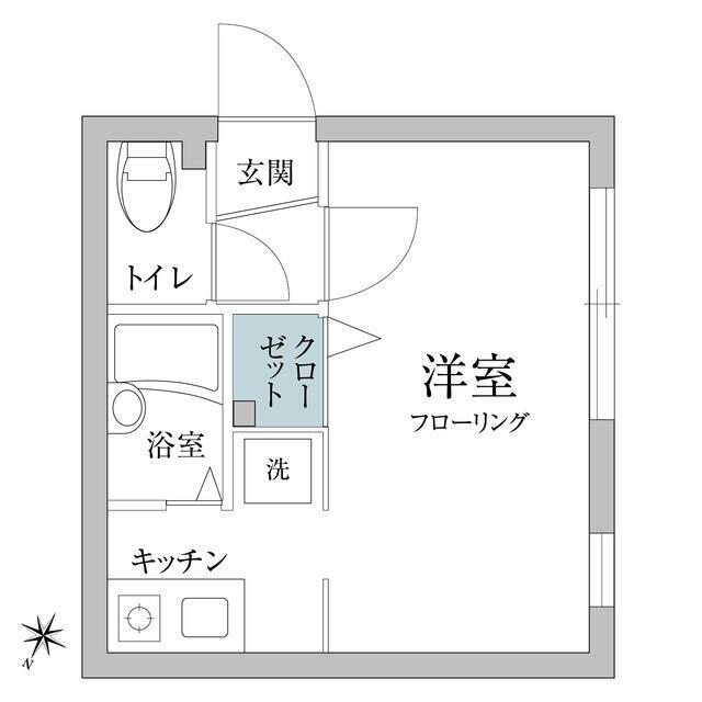MODULOR中野新橋ウエスト(1K/4階)の間取り写真