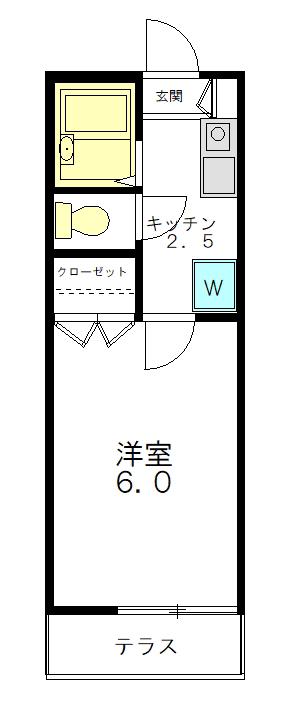 メゾンドソレイユ(1K/1階)の間取り写真